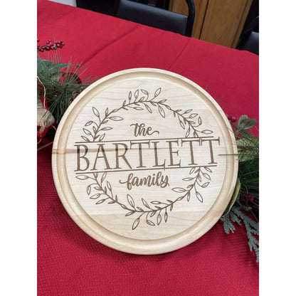 Personalized Small Round Maple Cutting Board - Nifty Decor & More