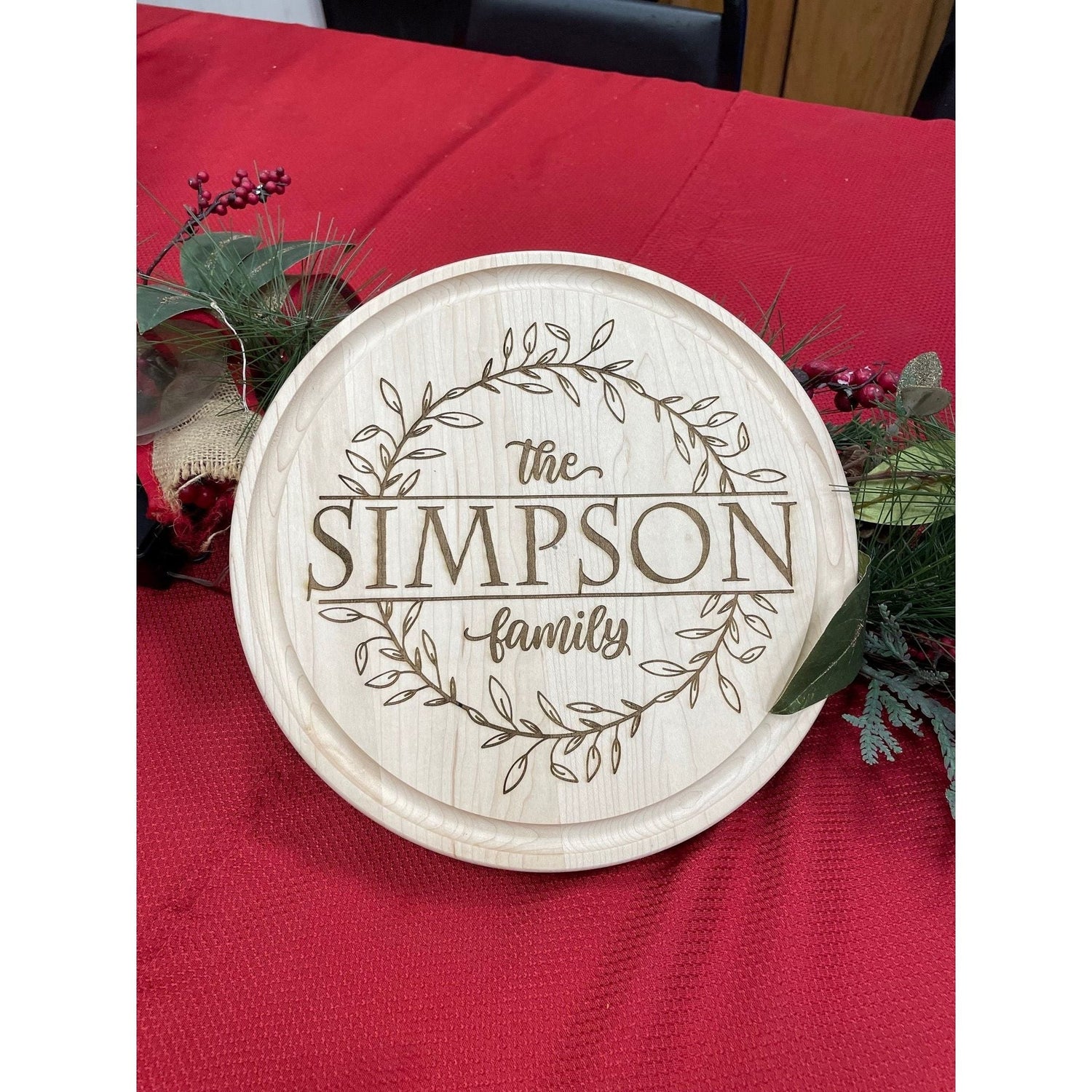 Personalized Small Round Maple Cutting Board - Nifty Decor & More