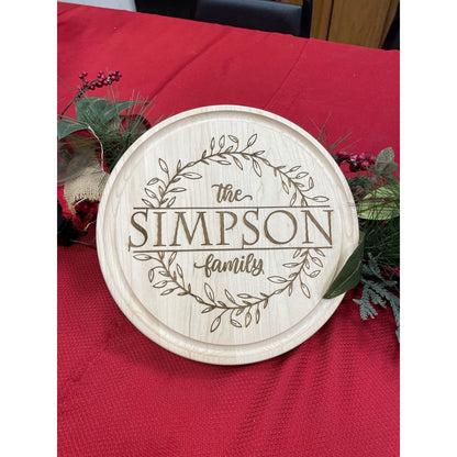 Personalized Small Round Maple Cutting Board - Nifty Decor & More