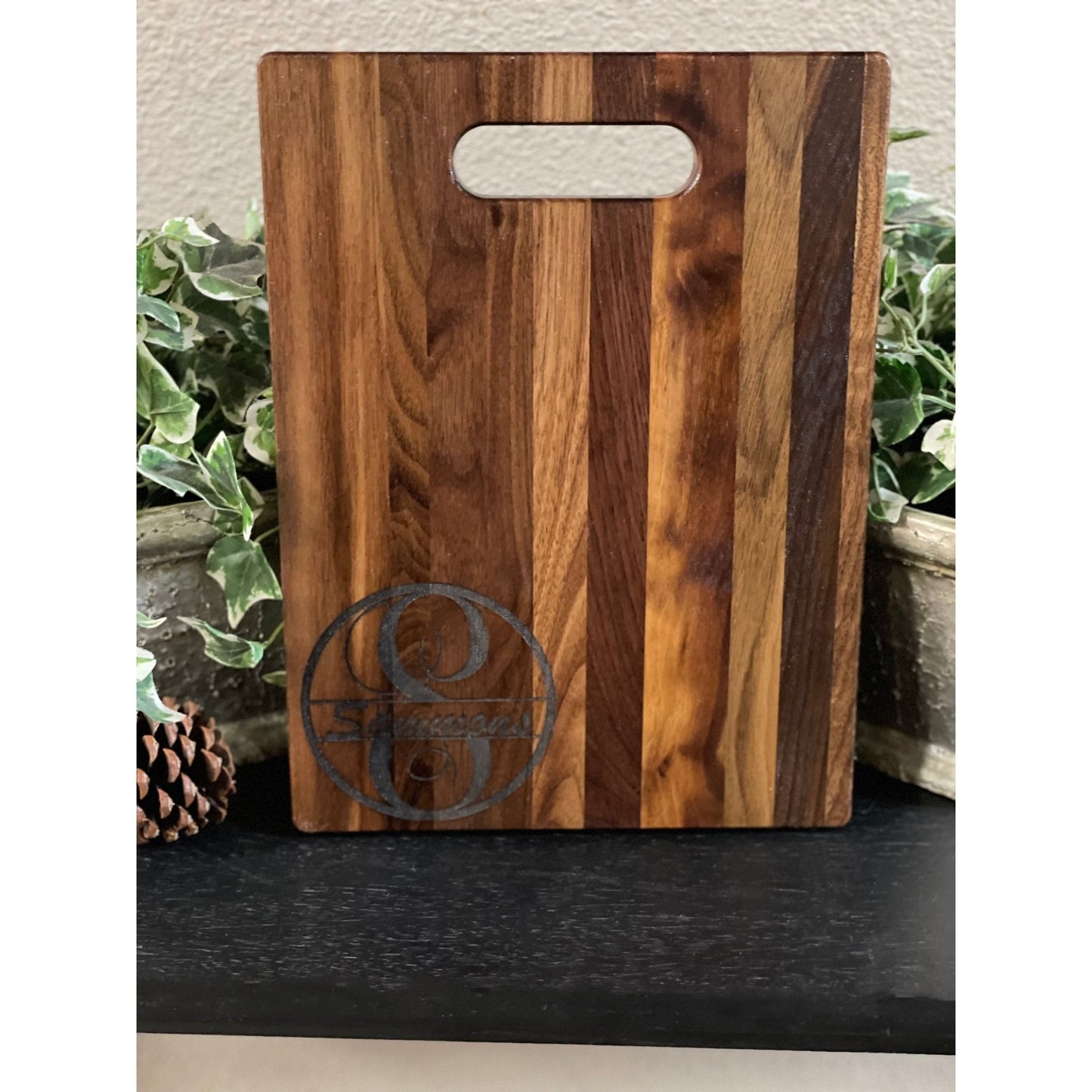 Personalized Walnut Cutting Board with Handle - Nifty Decor & More