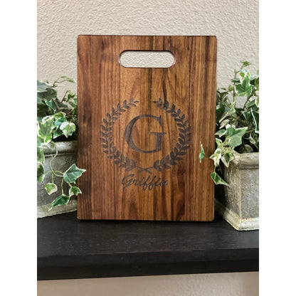 Personalized Walnut Cutting Board with Handle - Nifty Decor & More