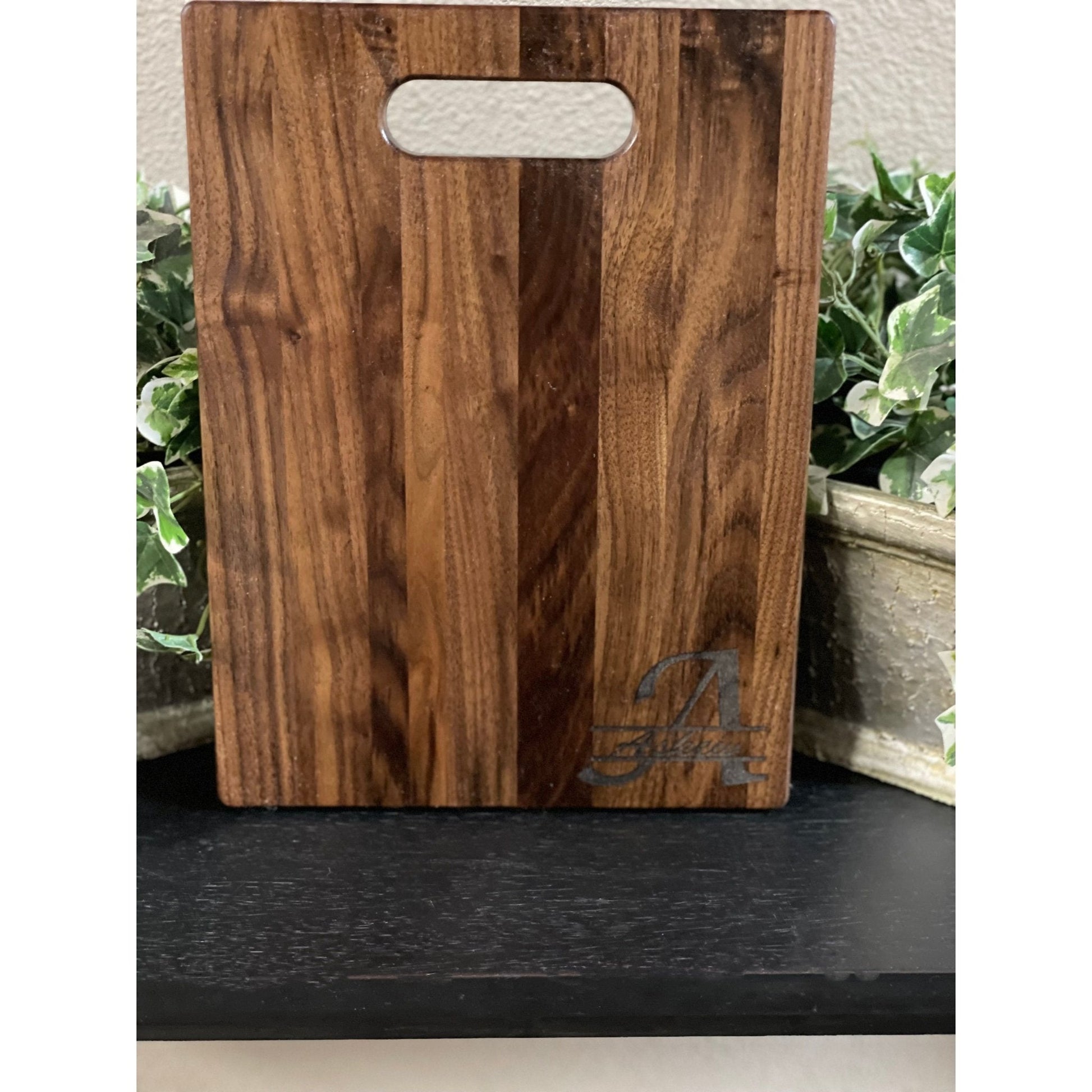 Personalized Walnut Cutting Board with Handle - Nifty Decor & More