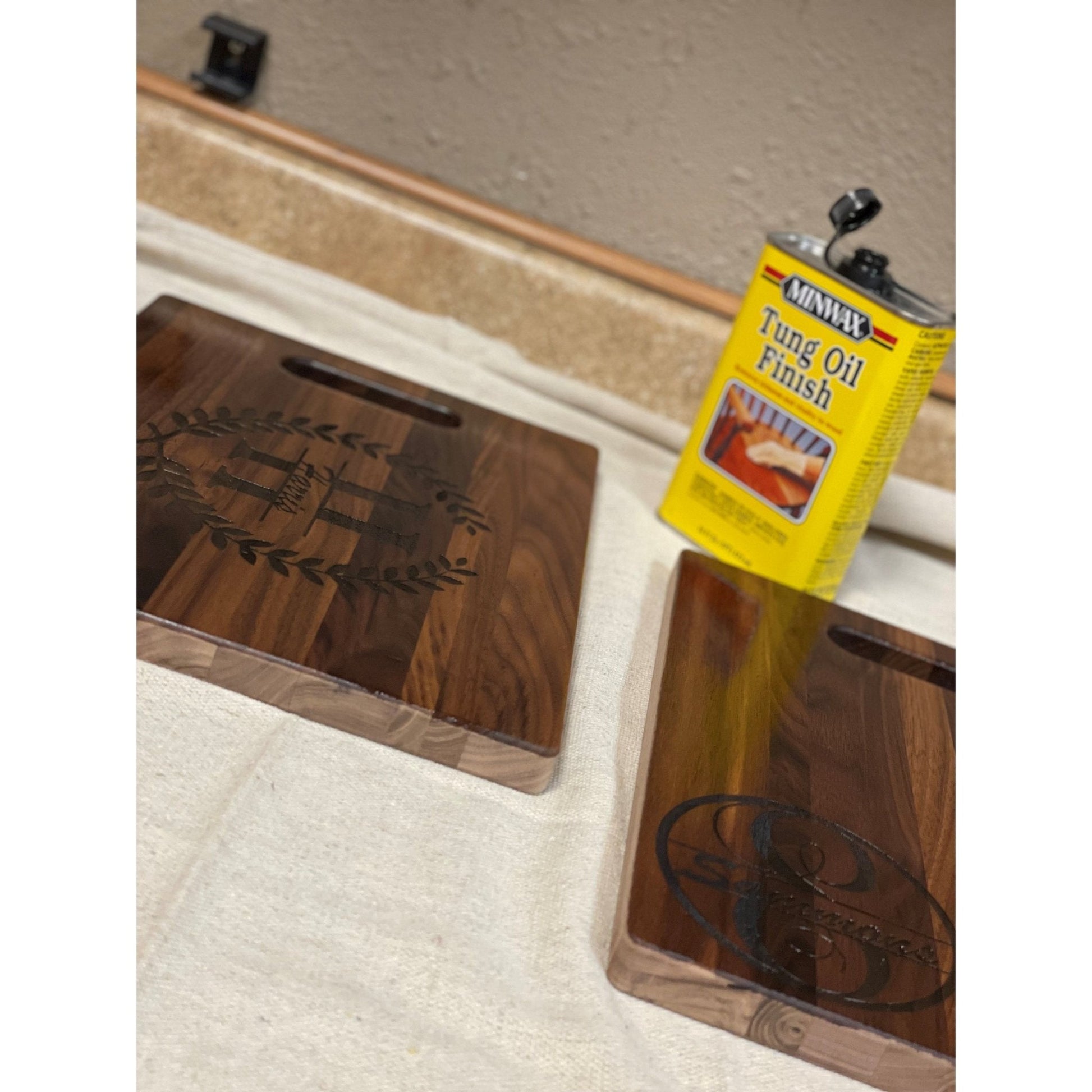 Personalized Walnut Cutting Board with Handle - Nifty Decor & More